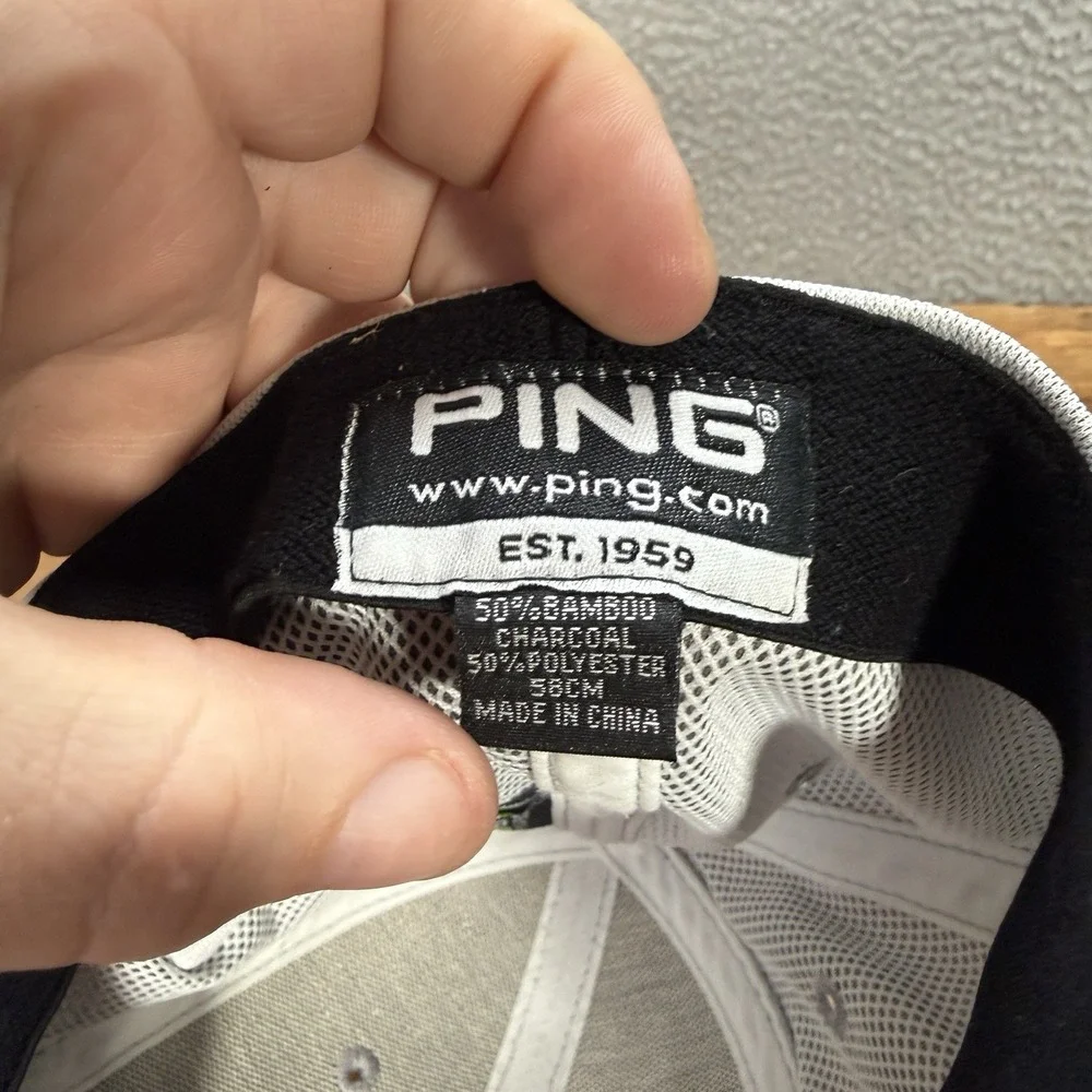 Ping Golf Hat Adult Gray Fitted Cap G15 Golf Irons Embroidered Bamboo Blend Mens